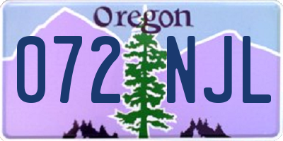 OR license plate 072NJL