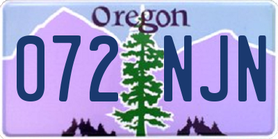 OR license plate 072NJN