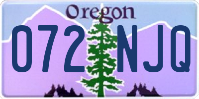 OR license plate 072NJQ