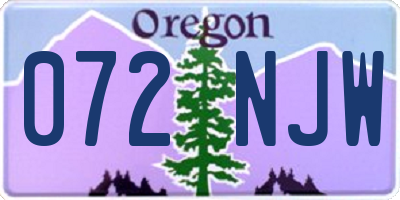 OR license plate 072NJW