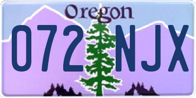 OR license plate 072NJX