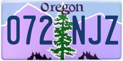 OR license plate 072NJZ