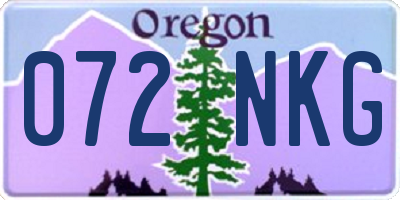 OR license plate 072NKG