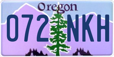 OR license plate 072NKH