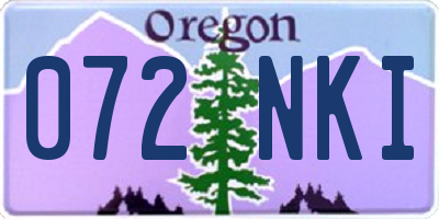 OR license plate 072NKI