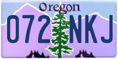 OR license plate 072NKJ