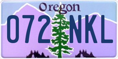 OR license plate 072NKL