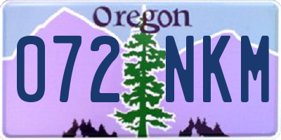 OR license plate 072NKM