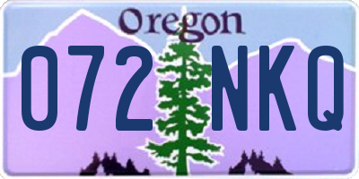 OR license plate 072NKQ