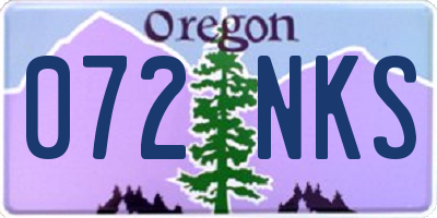 OR license plate 072NKS