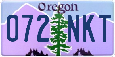 OR license plate 072NKT