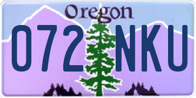 OR license plate 072NKU