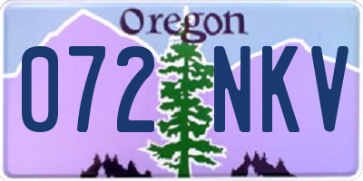 OR license plate 072NKV