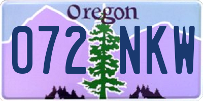 OR license plate 072NKW