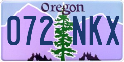OR license plate 072NKX