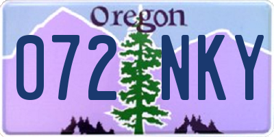OR license plate 072NKY