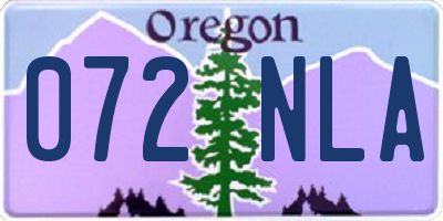 OR license plate 072NLA
