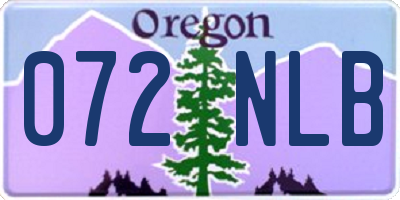 OR license plate 072NLB