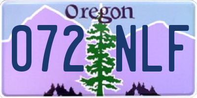 OR license plate 072NLF