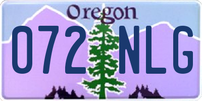 OR license plate 072NLG