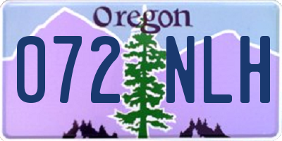 OR license plate 072NLH