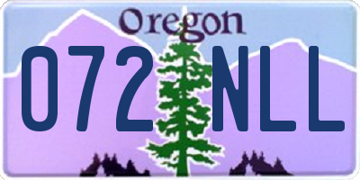 OR license plate 072NLL