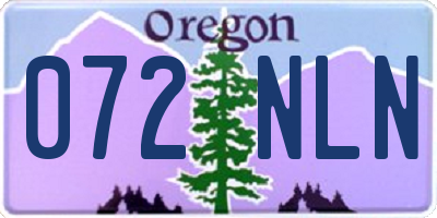 OR license plate 072NLN