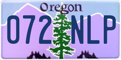 OR license plate 072NLP