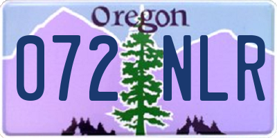 OR license plate 072NLR