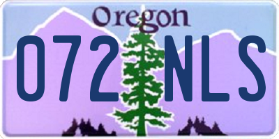 OR license plate 072NLS