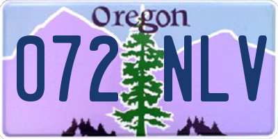 OR license plate 072NLV