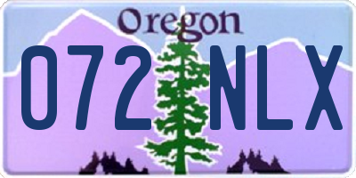 OR license plate 072NLX