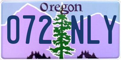 OR license plate 072NLY