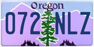 OR license plate 072NLZ
