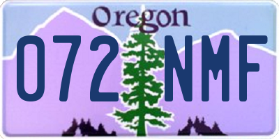 OR license plate 072NMF