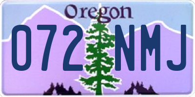 OR license plate 072NMJ