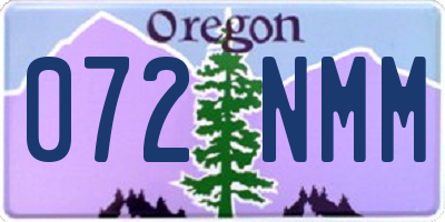 OR license plate 072NMM