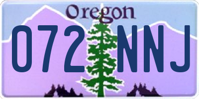 OR license plate 072NNJ