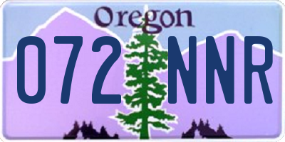 OR license plate 072NNR