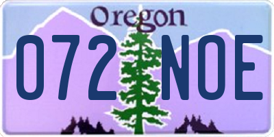 OR license plate 072NOE