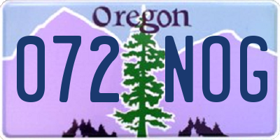 OR license plate 072NOG