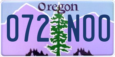 OR license plate 072NOO