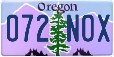 OR license plate 072NOX