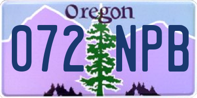 OR license plate 072NPB
