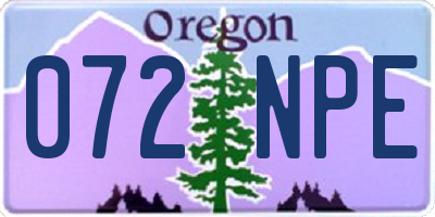 OR license plate 072NPE