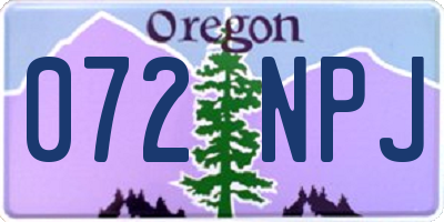 OR license plate 072NPJ