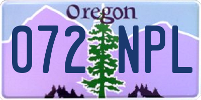 OR license plate 072NPL