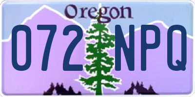 OR license plate 072NPQ