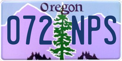 OR license plate 072NPS