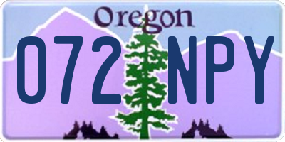 OR license plate 072NPY